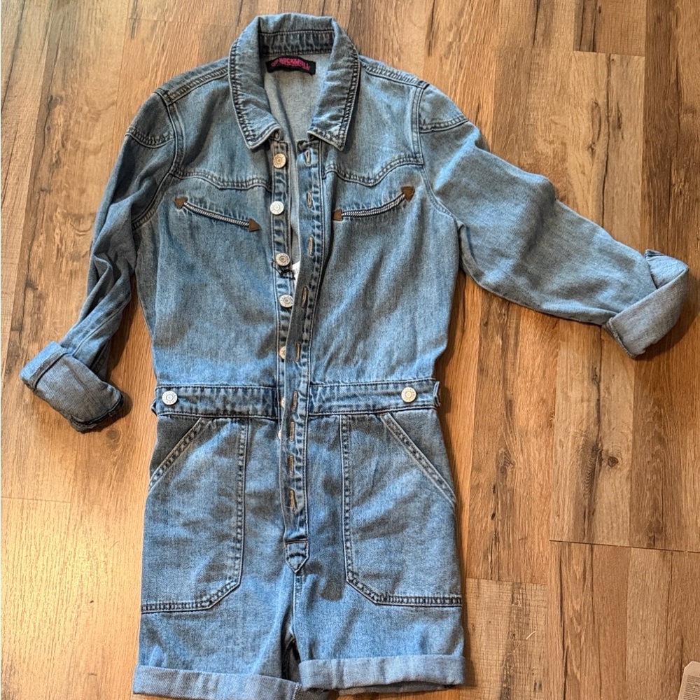 Casual Denim Blue Women's Jumpsuit